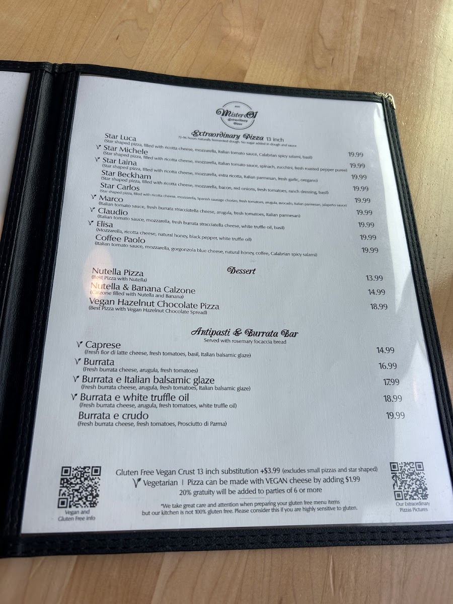 Mister O1 Extraordinary Pizza Turtle Creek Menu - Image 3